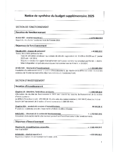 Budget supplémentaire 2025